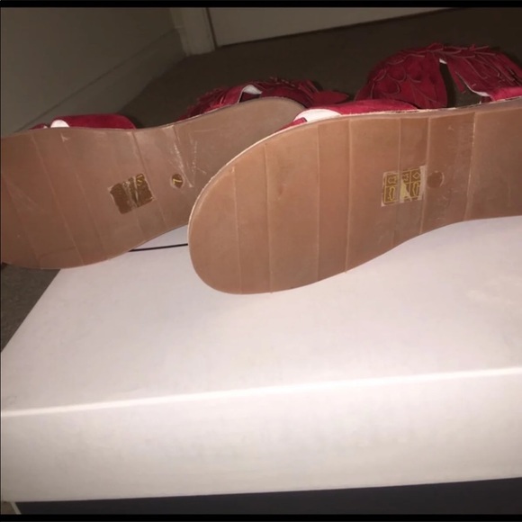 Jeffery Campbell Nerida Fringe Sandals - RED - Picture 3 of 8